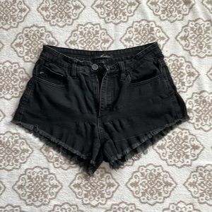 KanCan Black Denium Cutoff Shorts Size 9/28 EUC